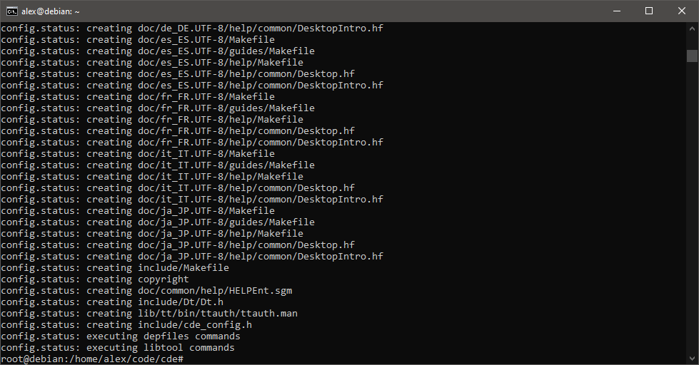 Running './configure'